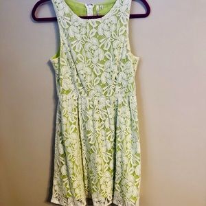 Petticoat Alley Lace Lime Green Summer Dress Small